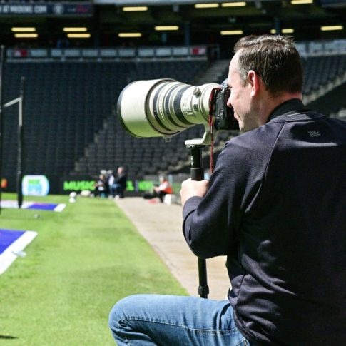 Starting off in sports photography - an image of Talru Sports Photography at pitch side
